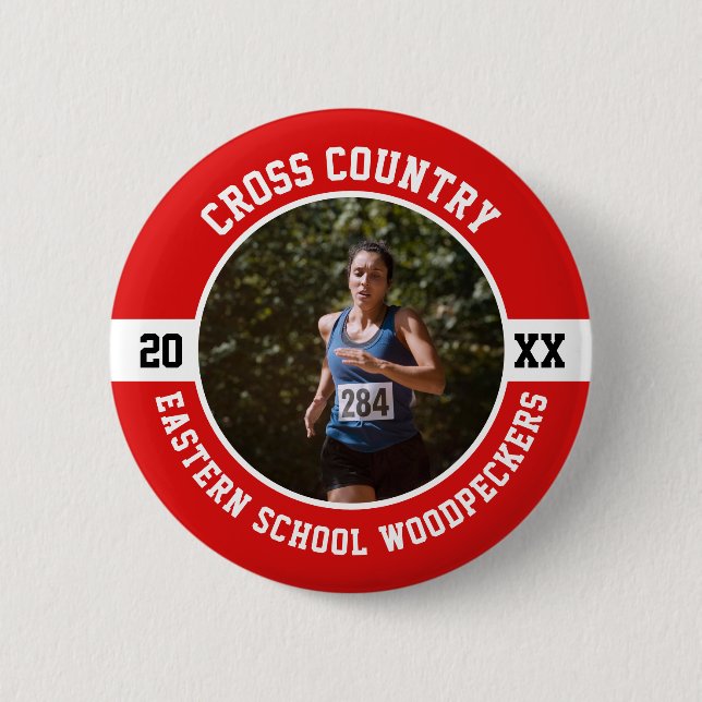 Cross Country Läufer Running XC Sports Team Custom Button (Vorderseite)