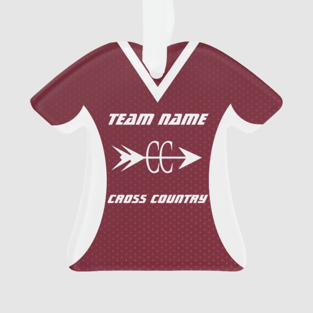 Cross Country Maroon Sports Jersey Foto Ornament (Vorderseite)
