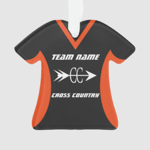 Cross Country Orange Black Sports Jersey Ornament