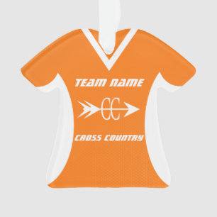 Cross Country Orange Sports Jersey Foto Ornament