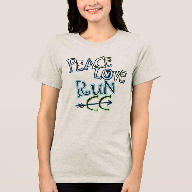 Cross Country PEACE LIEBE RUN CC Tri-Blend Shirt (Vorderseite)