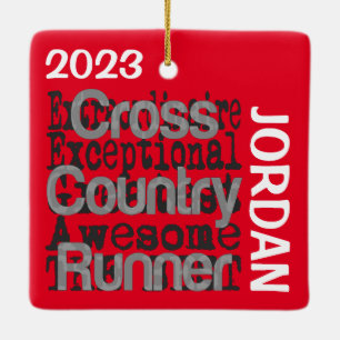 Cross Country Runner Extraordinaire CUSTOM Keramikornament