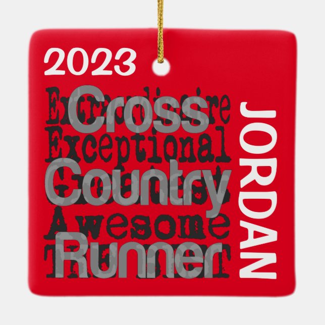 Cross Country Runner Extraordinaire CUSTOM Keramikornament (Rückseite)