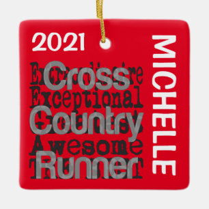 Cross Country Runner Extraordinaire CUSTOM Keramikornament