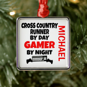 Cross Country Runner Lieben spielen Videospiele Ornament Aus Metall