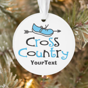 Cross Country Runner Light Blue Shoe© 2-seitig Ornament