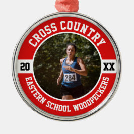Cross Country Runner Running XC Team Sports Ornament Aus Metall