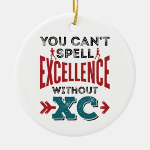 Cross Country Running Funny Excellence XC Keramik Ornament