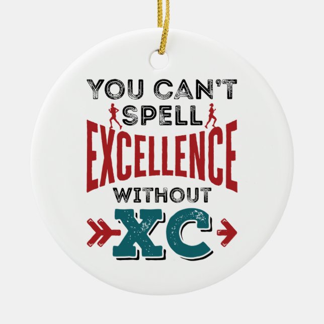 Cross Country Running Funny Excellence XC Keramik Ornament (Vorne)