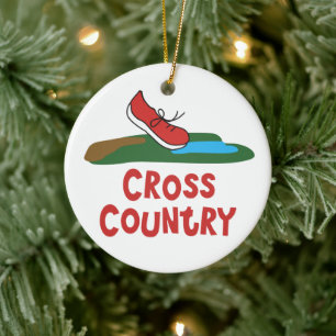 Cross Country Running Keramikornament