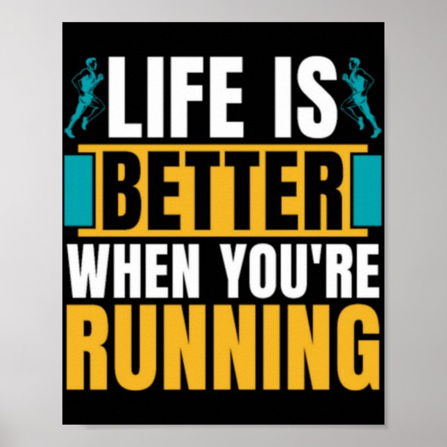 Cross Country Running Life Is Better When Athletic Poster (Vorne)