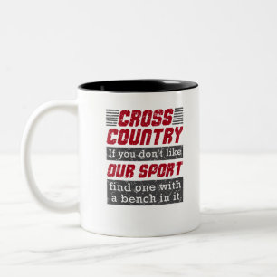 Cross Country Running lustig wie unser Sport Zweifarbige Tasse