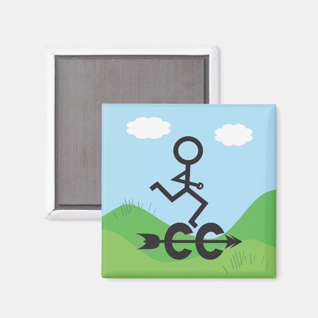 Cross Country Running Magnet (Vorderseite/Rückseite)