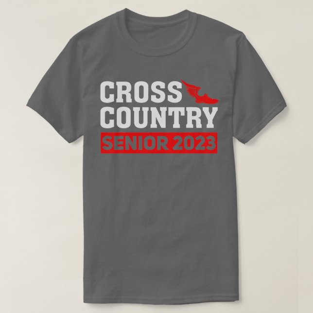 Cross Country Running Team Red Senior 2023 Class T-Shirt (Design vorne)