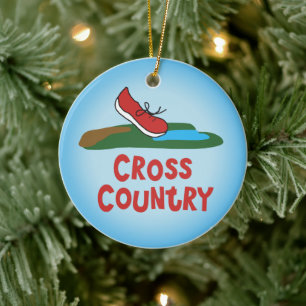 Cross Country Running - vorne und hinten Keramik Ornament