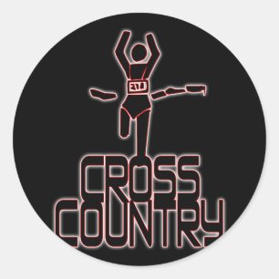 CROSS COUNTRY-SIEGER - ZIELLINIE RUNDER AUFKLEBER