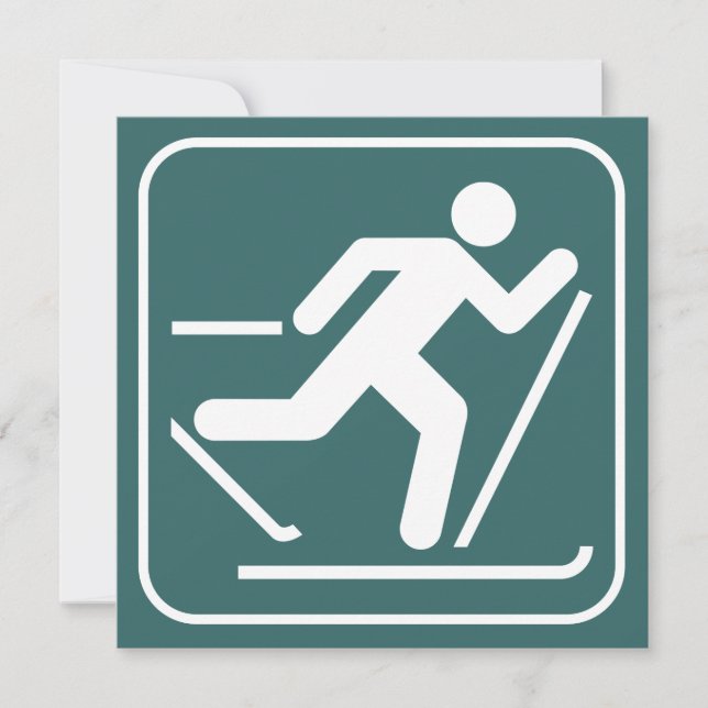 Cross Country-Ski-Symbol-Einladung Einladung (Vorderseite)