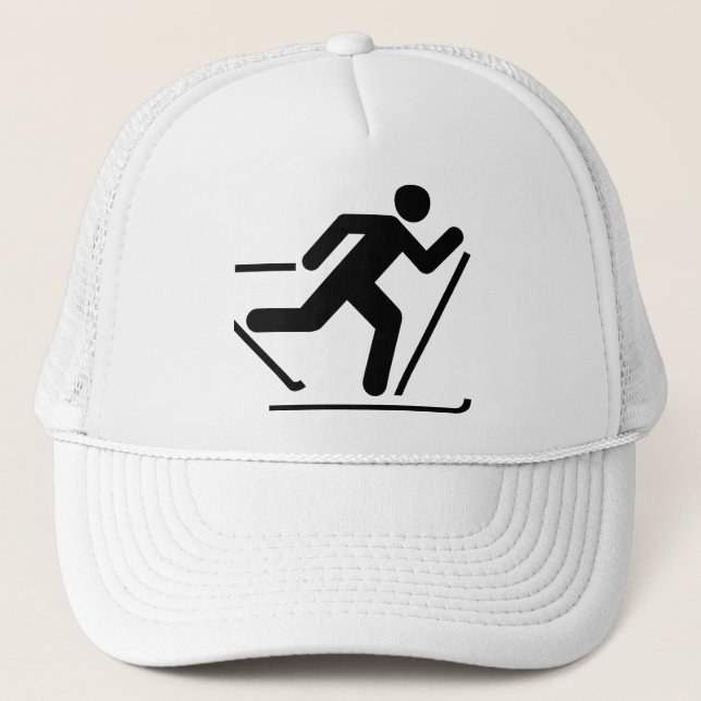Cross Country-Ski-Symbol-Hut Truckerkappe (Vorderseite)