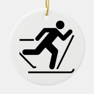 Cross Country-Ski-Symbol-Verzierung Keramikornament