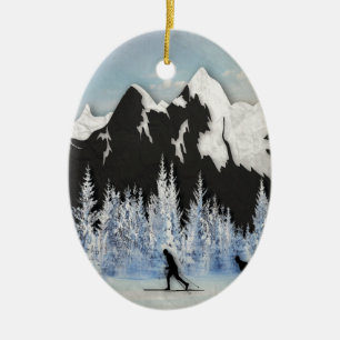Cross Country-Skifahren Keramikornament