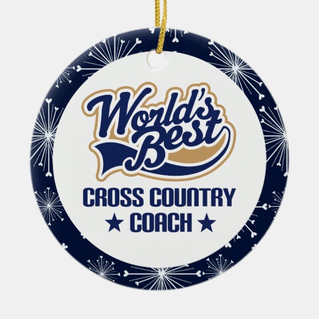 Cross Country-Trainer-Geschenk-Verzierung Keramikornament (Vorne)