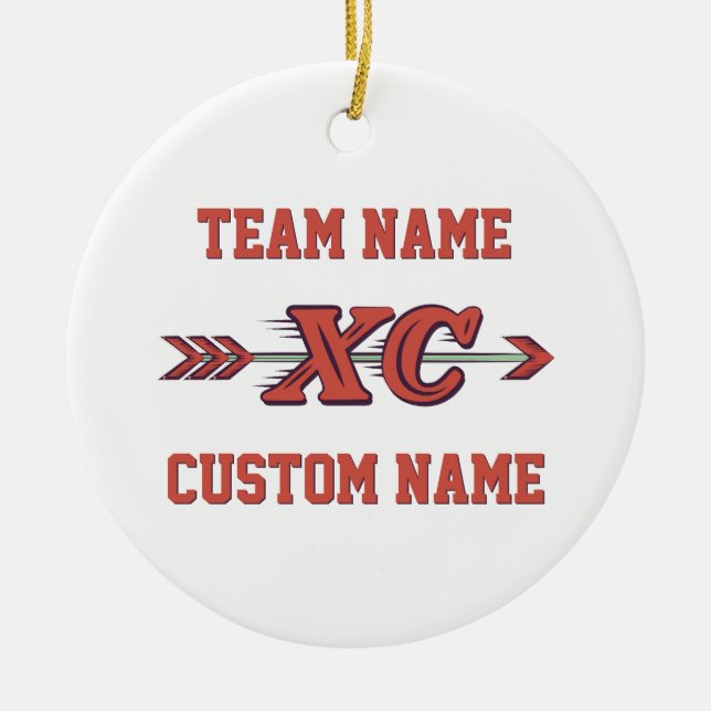 Cross Country XC Christmas Senior Night Team Keramik Ornament (Vorne)