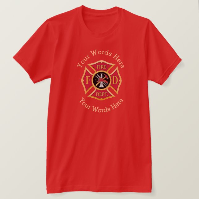 Cross-Customizable-Shirt für Fireman T-Shirt (Design vorne)