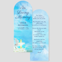 Cross & Dove Blau In Loving Memory Gebetsgedicht
