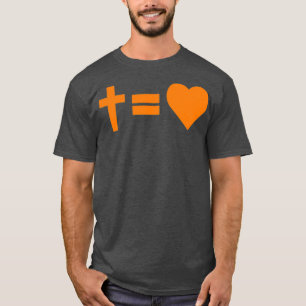Cross Equals Liebe Orange T-Shirt