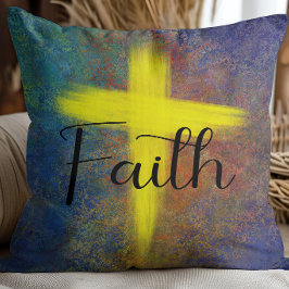 Cross Faith Script Blue Lila Kissen