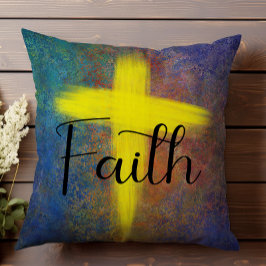 Cross Faith Script Blue Lila Kissen