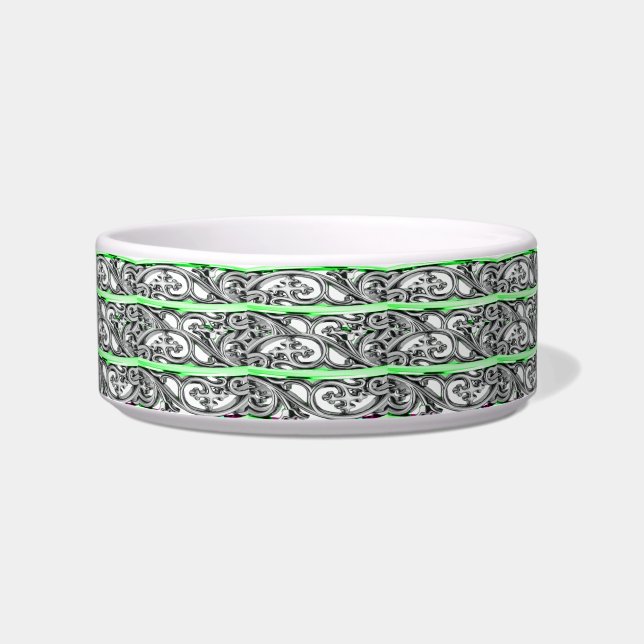 Cross Filigree Design Green Pattern Napf (Vorderseite)