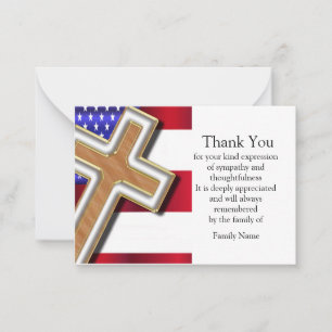 Cross Flag USA After Funerod Vielen Dank Karten