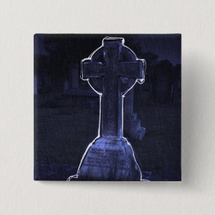 Cross Gravestone Button