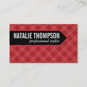 Cross Hatch Muster Rot Visitenkarte