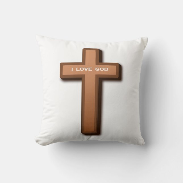 CROSS "I LIEBE GOD" KISSEN (Vorderseite)