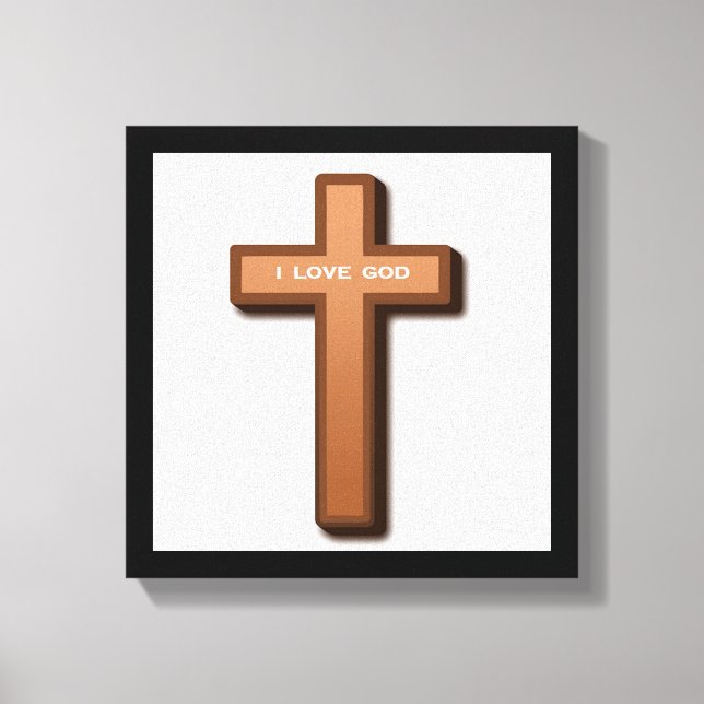 CROSS "I LIEBE GOD" LEINWANDDRUCK (Vorderseite)