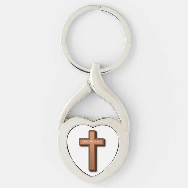 CROSS "I LIEBE GOD" SCHLÜSSELANHÄNGER (Vorderseite)