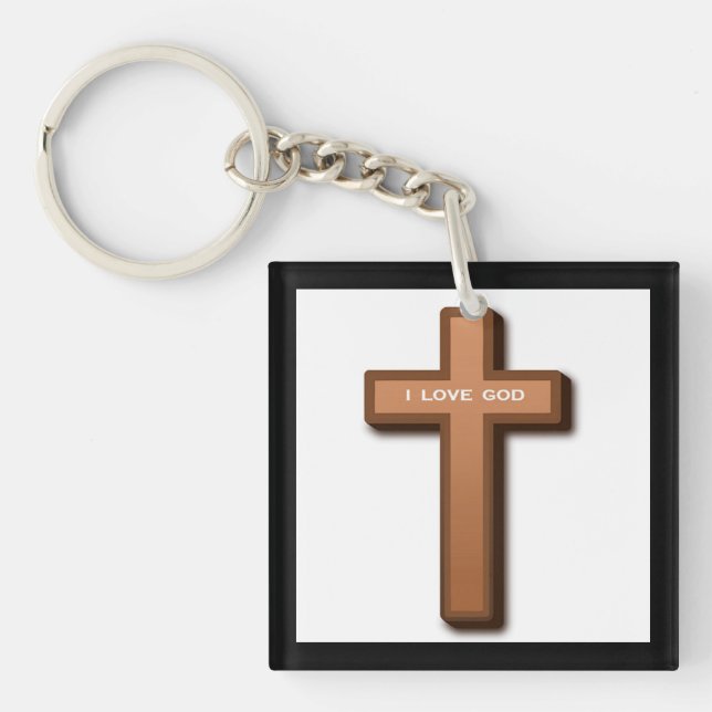 CROSS "I LIEBE GOD" SCHLÜSSELANHÄNGER (Vorderseite)