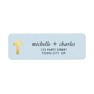CROSS IMITATE GOLD stylish simple baby blue