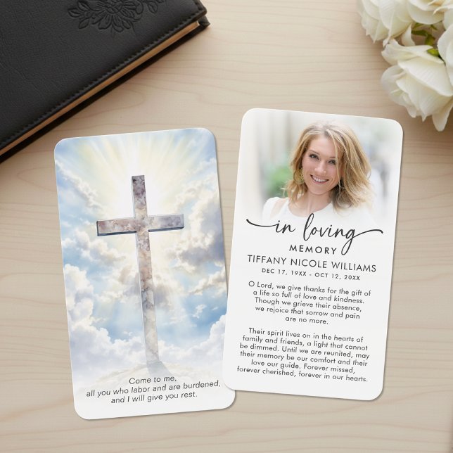 Cross In Loving Memory Christian Prayer Cards (Von Creator hochgeladen)