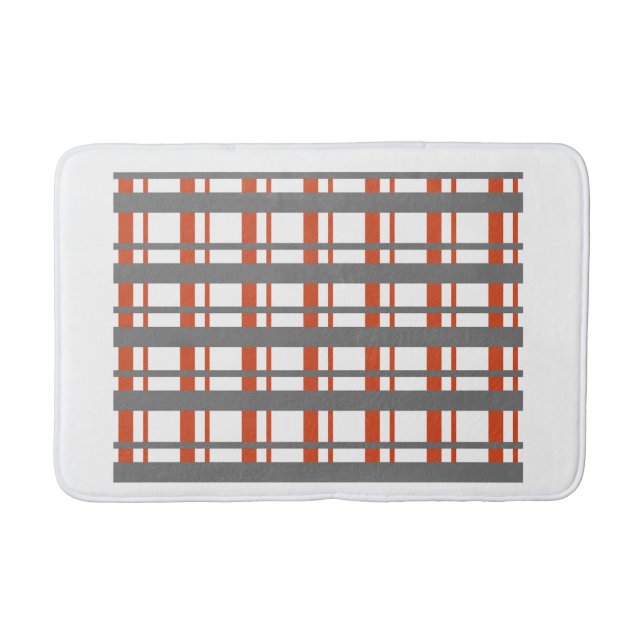 "Cross Line Pattern Bathmat - Moderne Geometrie Badematte (Vorderseite)