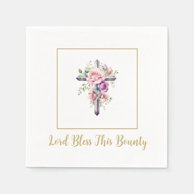 Cross Lord Bless Paper Napkins Serviette (Vorderseite)