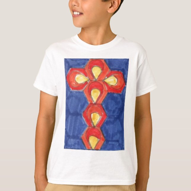 Cross Motif Children's Basic Long Sleeve T - Shirt (Vorderseite)