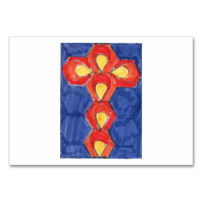 Cross-Motif-Tischkarte Tischnummer (Vorderseite)