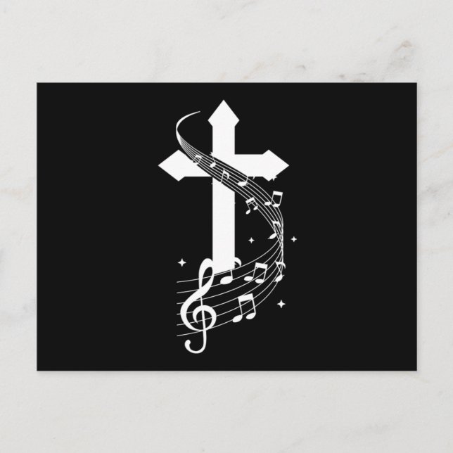 Cross Musiknotens Musician Singer Gesang Geschenk Postkarte (Vorderseite)