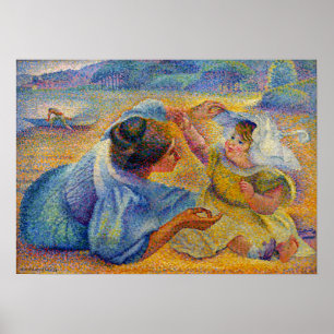 Cross - Mutter spielt mit ihrem Kind 1897 Poster