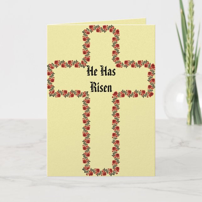 Cross Of Flowers Easter Greeting Card Karte (Vorderseite)