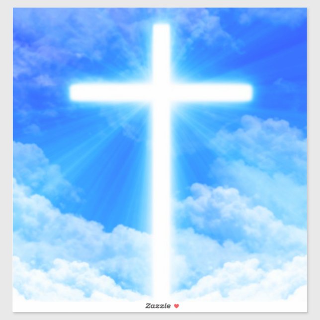 Cross of Light Jesus Christ Customizable Christian Aufkleber (Blatt)