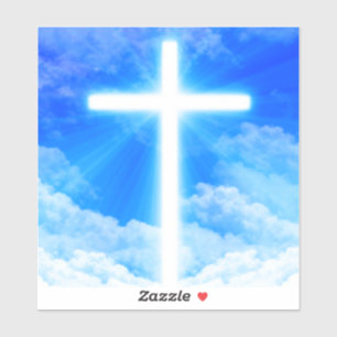 Cross of Light Jesus Christ Customizable Christian Aufkleber